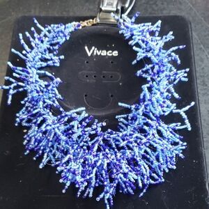 Funky Blue Beaded Necklace